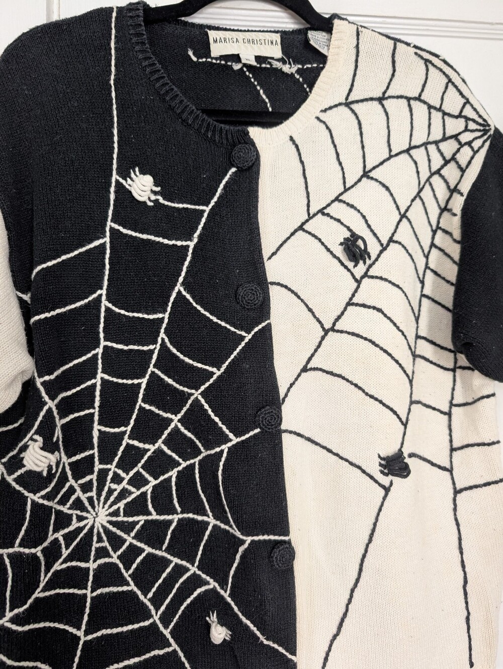Vintage Marisa Christina Halloween Short Sleeve Sweater Women's XL Goth Spooky - Picture 3 of 5